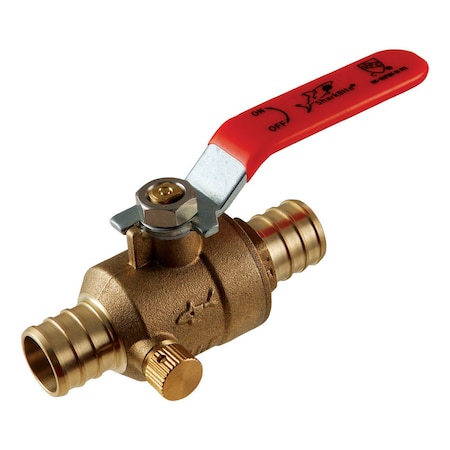 Sharkbite SharkBite 3/4 in. Brass Crimp Ball Valve with Drain Full Port Lever For Potable Water 24613LFA